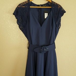 NWT City Chic French Navy Flirty Sleeve Dress